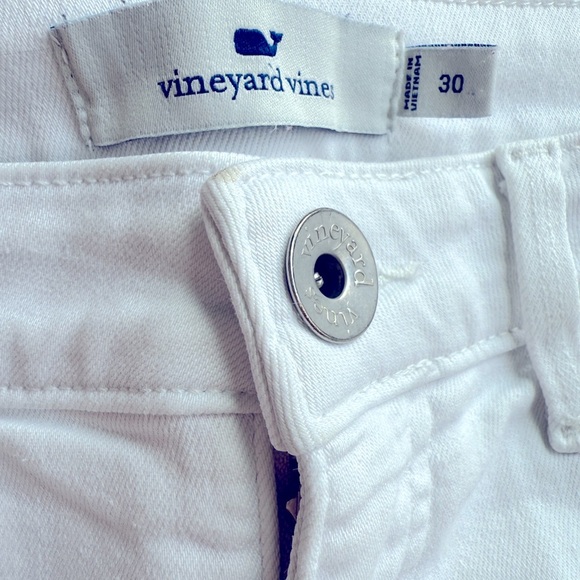 Vineyard Vines Jamie Fringe White Jean Shorts Size 30 - Picture 3 of 7